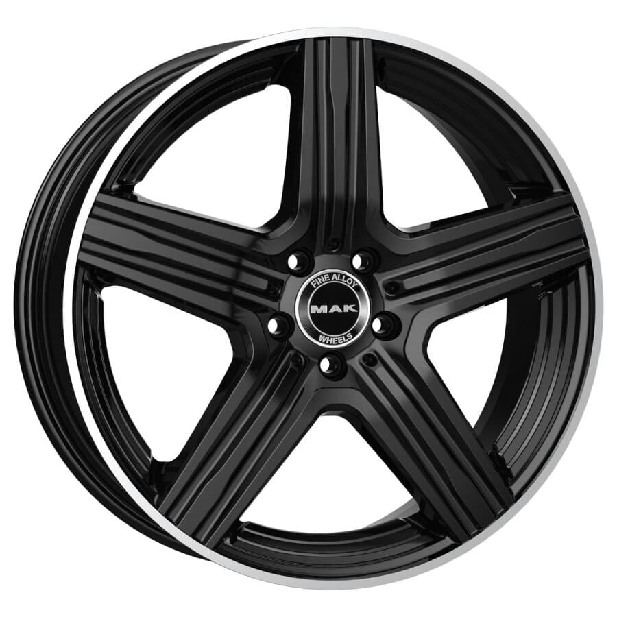 Mak Lewis 8x18 5x112 ET50 DIA66.6 Gloss Black Mirror Ring 